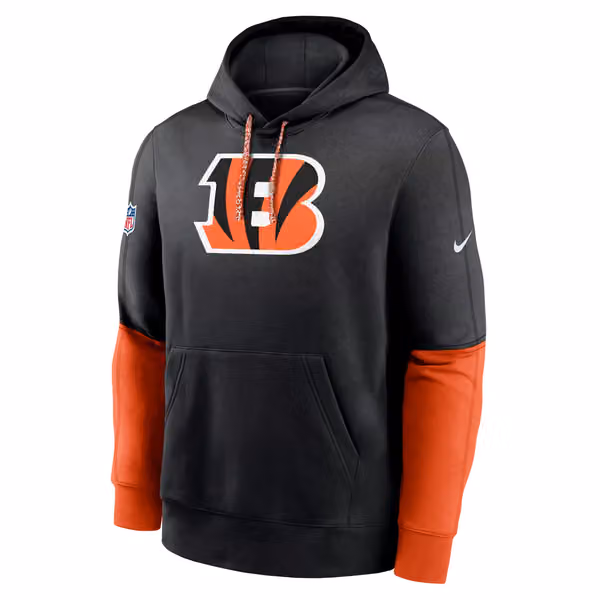 Cincinnati Bengals 2024 NFL Sideline Nike Club Hoodie Black view 1