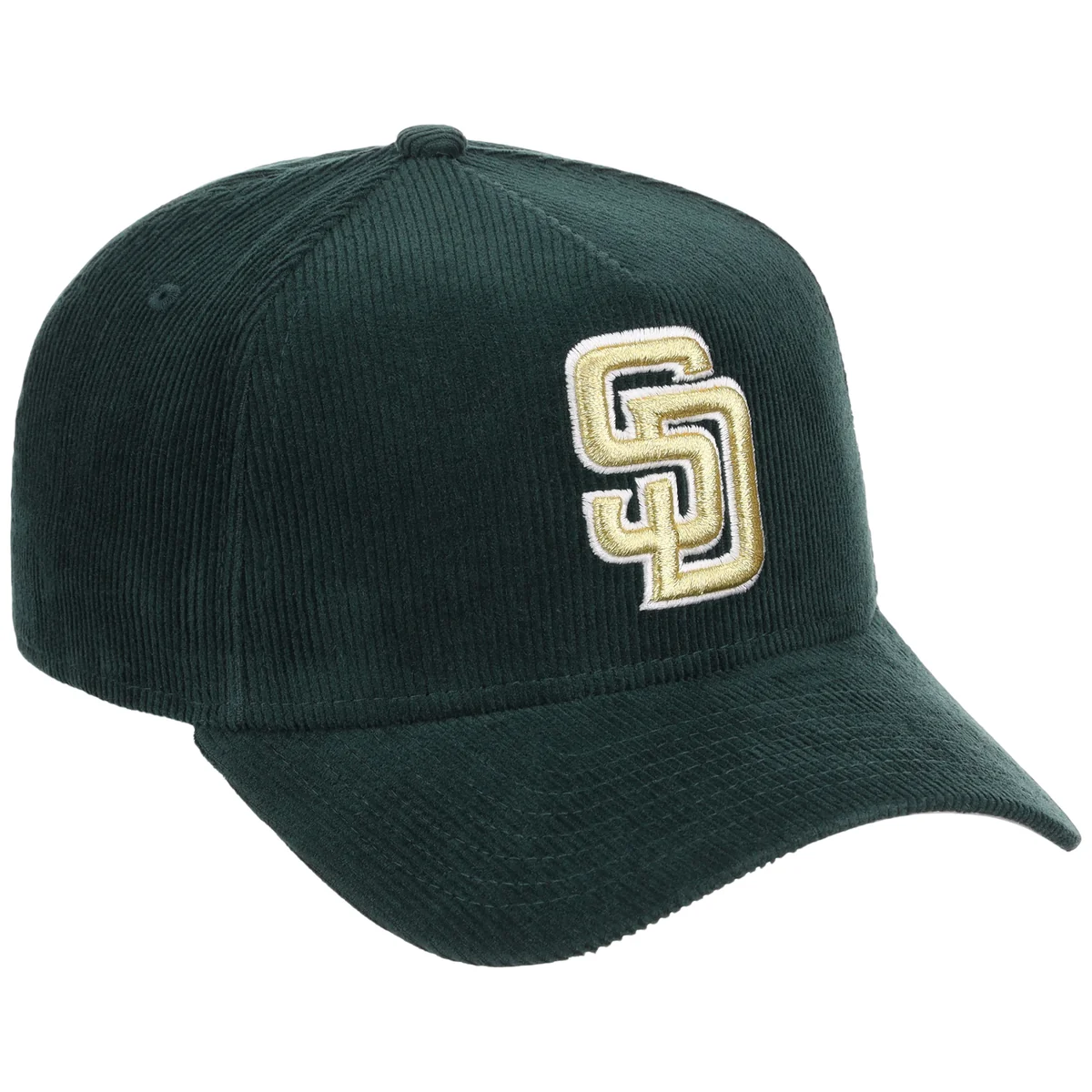 San Diego Padres MLB Dark Green Cord FASHION CORE New Era 9FORTY A-Frame front view