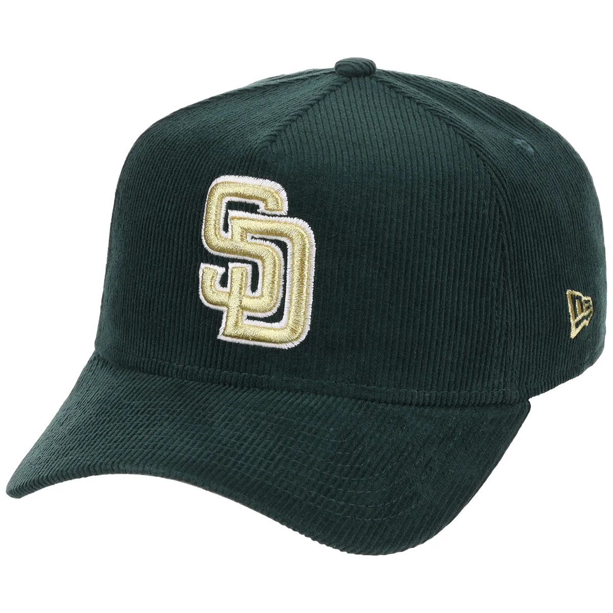 San Diego Padres MLB Dark Green Cord FASHION CORE New Era 9FORTY A-Frame detail view