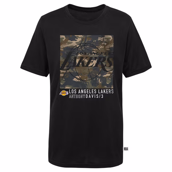 Los Angeles Lakers Anthony Davis Camo Logo NBA T-Shirt Black view 1