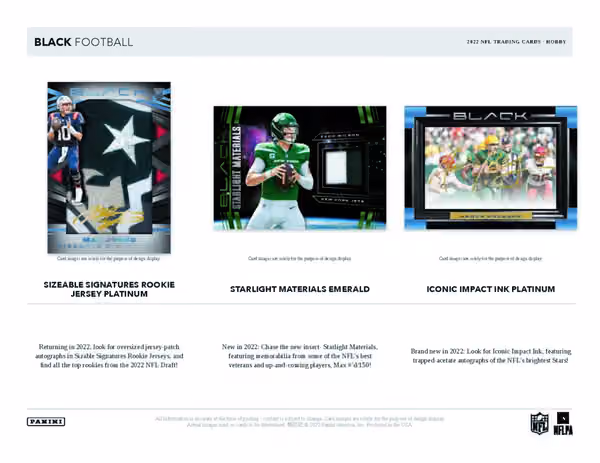 2022 Panini Black NFL Football Hobby Box view 4