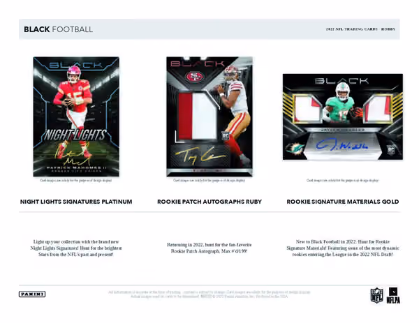 2022 Panini Black NFL Football Hobby Box view 3