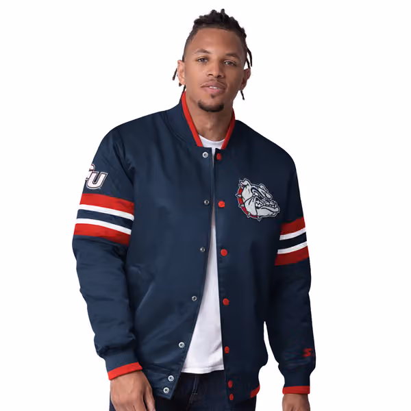 Gonzaga Bulldogs Starter Scout Varsity NCAA Jacket Navy view 1