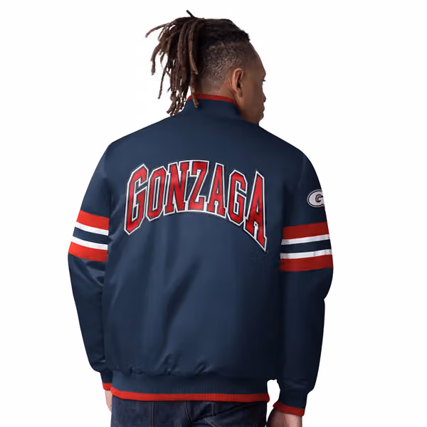 Gonzaga Bulldogs Starter Scout Varsity NCAA Jacket Navy view 2