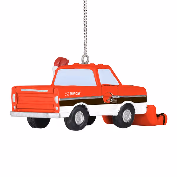 Cleveland Browns NFL Snow Plow Truck Christmas Ornament view 2