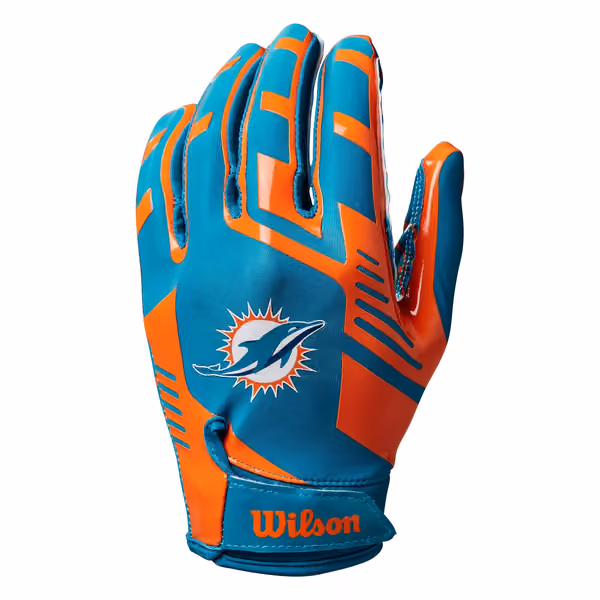 Miami Dolphins Wilson Stretch-Fit NFL Receivers Gloves view 2