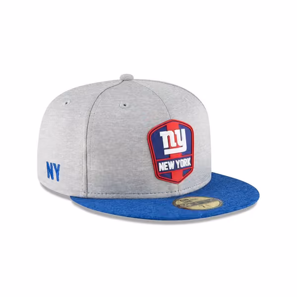 New York Giants 2018 NFL Sideline 59FIFTY Fitted Cap Road product photo