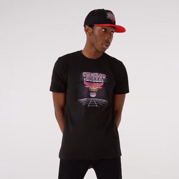 Chicago Bulls Futuristic New Era NBA T-Shirt Black view 1