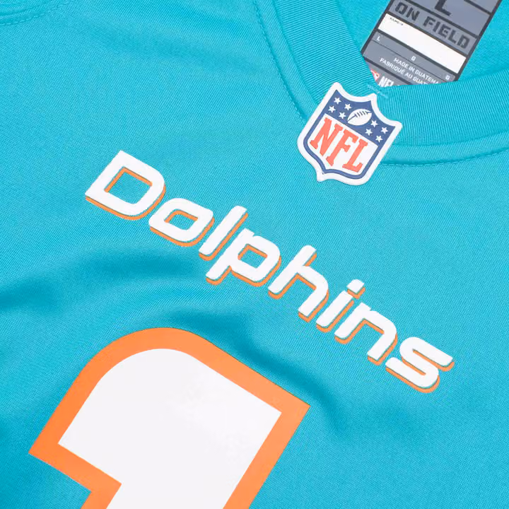Tua Tagovailoa #1 Miami Dolphins Nike Game NFL Football Jersey Aqua view 5