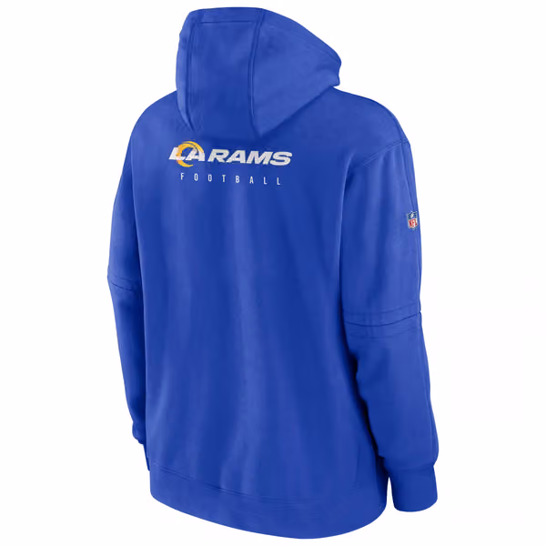 Los Angeles Rams 2023 NFL Sideline Nike Club Hoodie Blue view 3