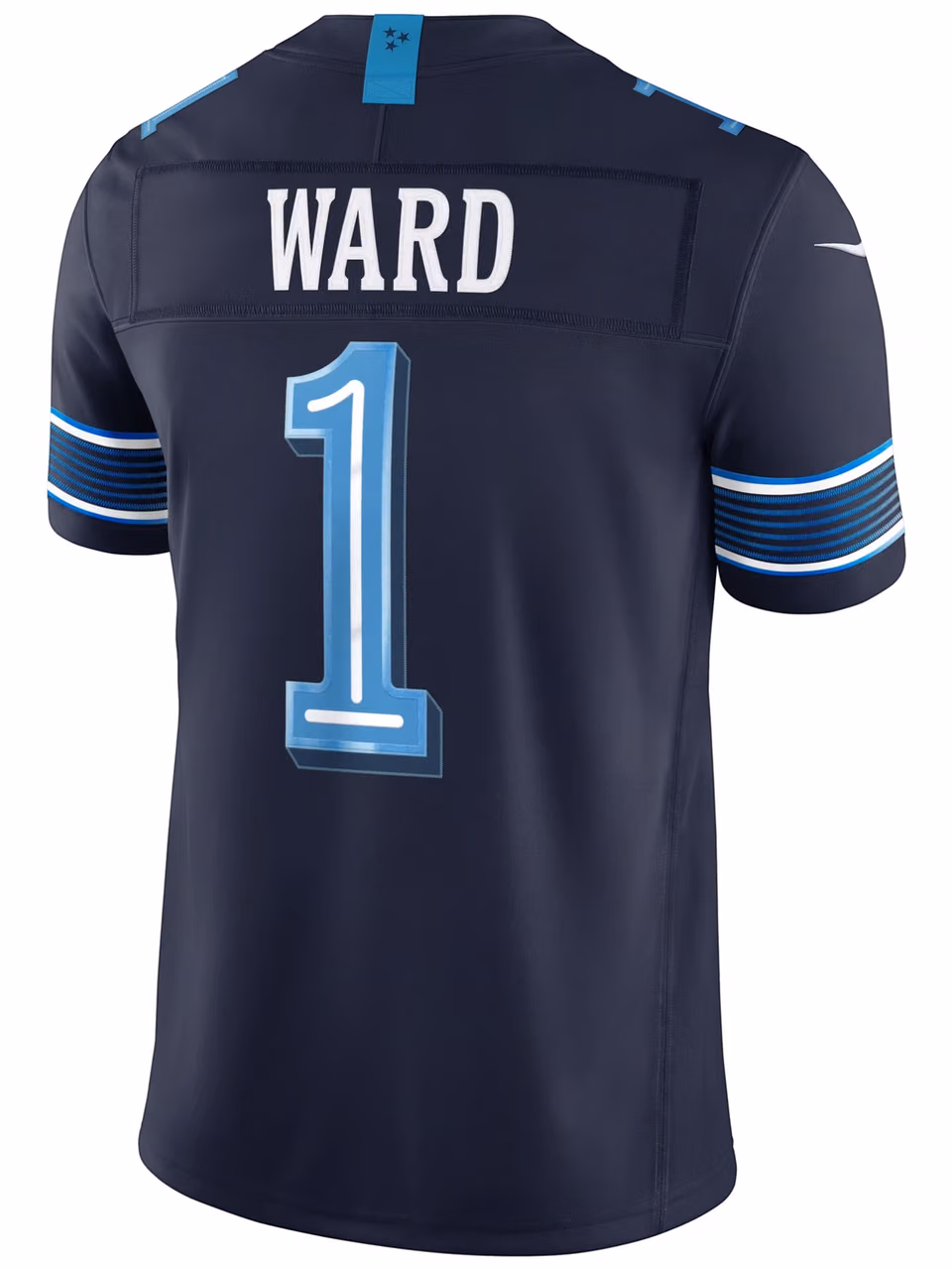 Cam Ward #1 Tennessee Titans 2026 Rivalries Stitched Limited NFL Jersey Navy view 3