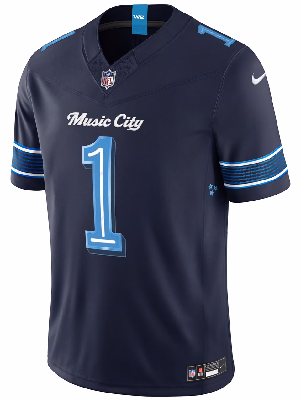 Cam Ward #1 Tennessee Titans 2026 Rivalries Stitched Limited NFL Jersey Navy view 2