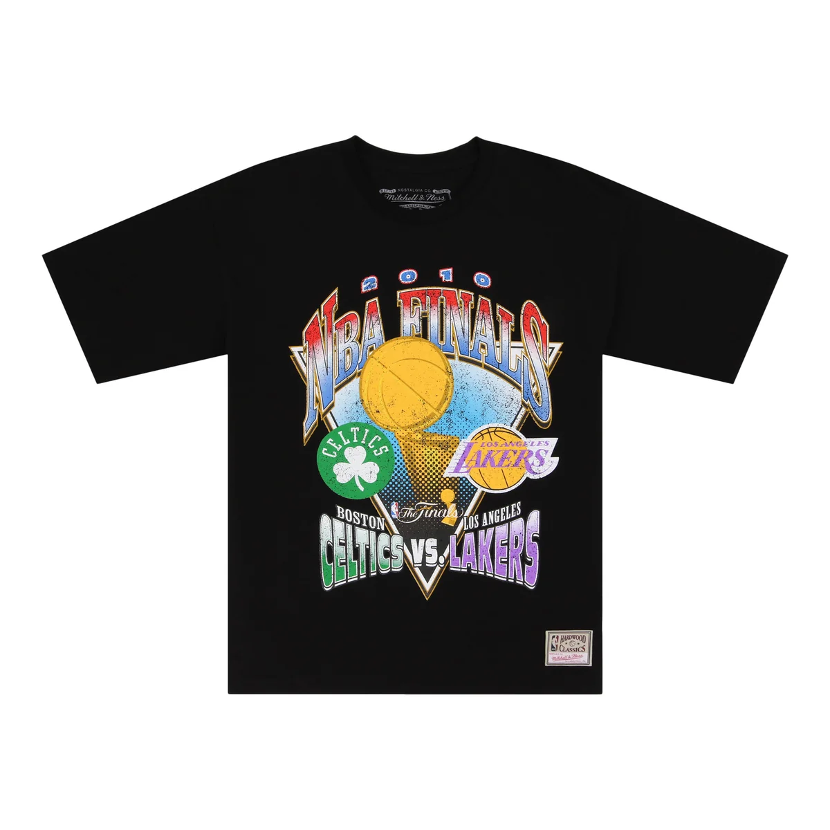 Los Angeles Lakers vs Boston Celtics 2010 NBA Historic Finals Mitchell & Ness T-Shirt front view