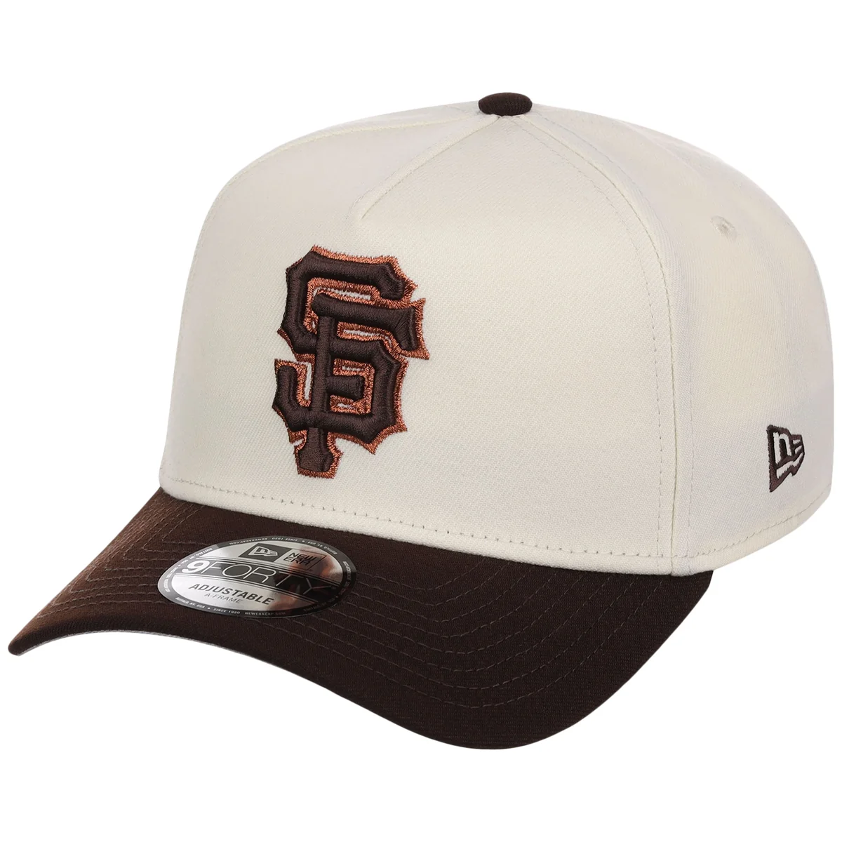San Francisco Giants MLB Chrome x Burnt Wood FASHION CORE New Era 9FORTY A-Frame detail view