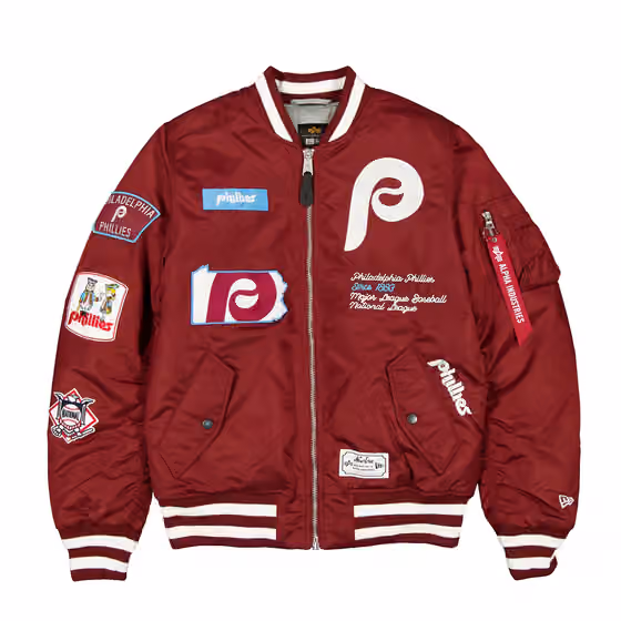 Philadelphia Phillies Alpha Industries MA-1 MLB Bomber Jacket Red view 1
