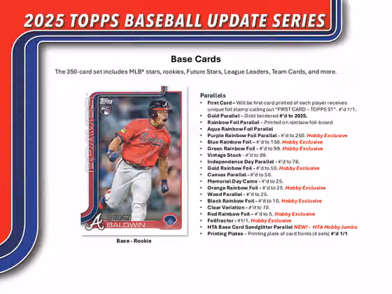 2025 Topps Update Series Baseball MLB Hobby Box view 3