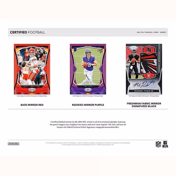 2024 Panini Certified Football NFL Hobby Box view 3