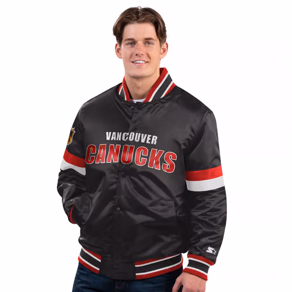 Vancouver Canucks Starter Vintage Diveplay NHL Varsity Jacket view 2