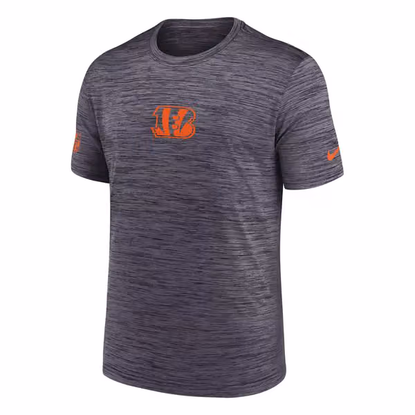 Cincinnati Bengals 2025 NFL Sideline Nike Velocity Performance T-Shirt Gray view 2