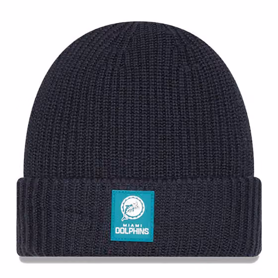 Miami Dolphins 2025 NFL Sideline Steel Clouds Cuff Knit Beanie product photo
