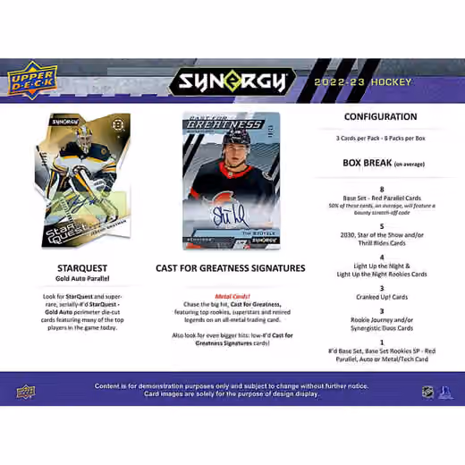 2022/23 Upper Deck Synergy Hockey NHL Hobby Box view 5