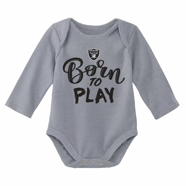 Las Vegas Raiders Born to Play NFL Baby Bodysuit Set (2-Piece) view 3