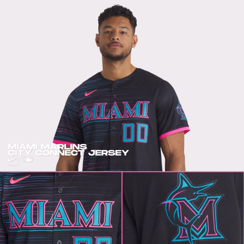 Miami Marlins City Connect Nike Limited MLB Jersey Black view 3