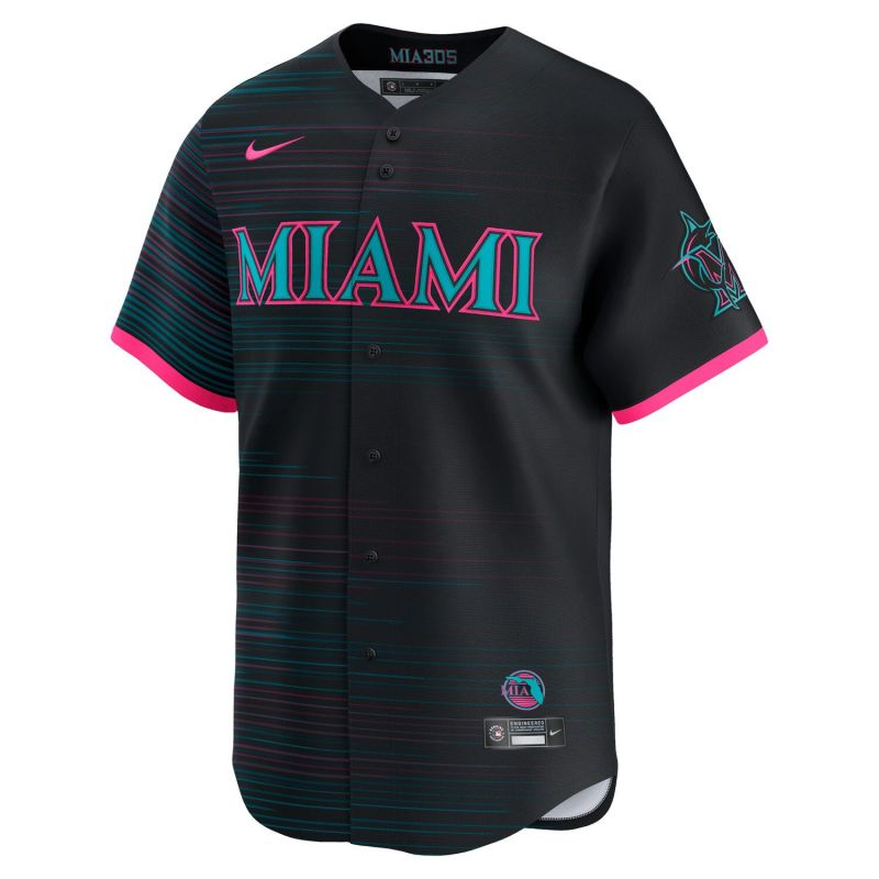 Miami Marlins City Connect Nike Limited MLB Jersey Black view 1