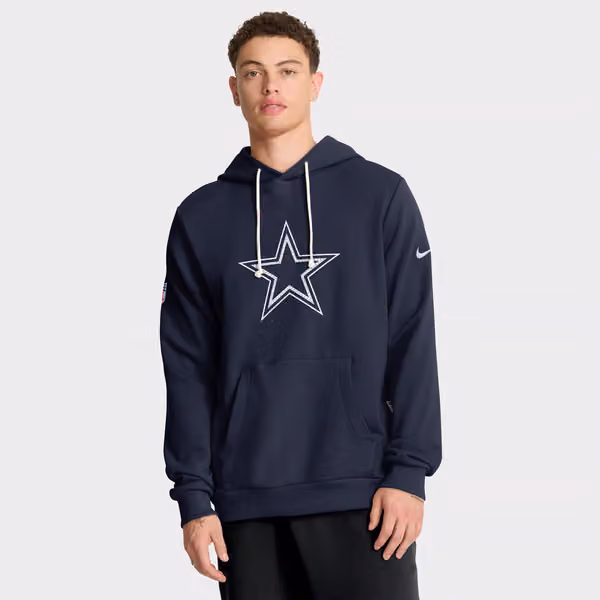 Dallas Cowboys 2025 NFL Sideline Nike Standard Issue Hoodie Navy view 2