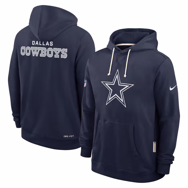 Dallas Cowboys 2025 NFL Sideline Nike Standard Issue Hoodie Navy view 1