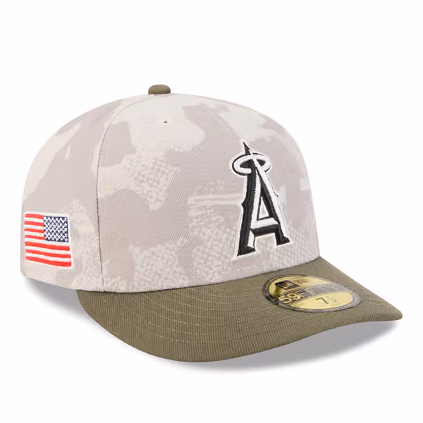 Los Angeles Angels 2025 MLB Authentic Armed Forces Pre-Curved 59FIFTY Fitted Cap product photo