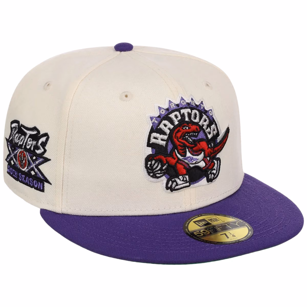 Toronto Raptors NBA Chrome OTC New Era 59FIFTY (Chrome/Purple) front view