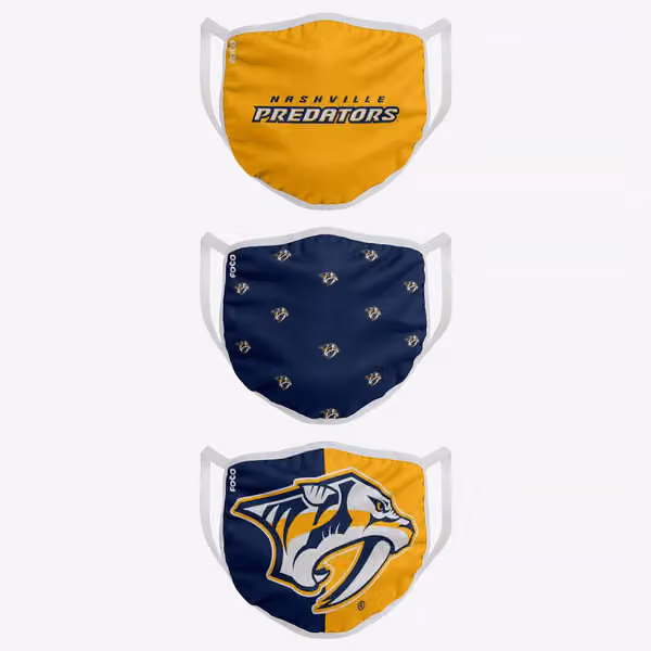 Nashville Predators Face Covering NHL Face Mask (3-Pack) view 2
