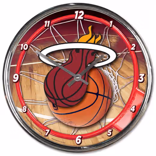 Miami Heat WinCraft Chrome NBA Wall Clock view 1