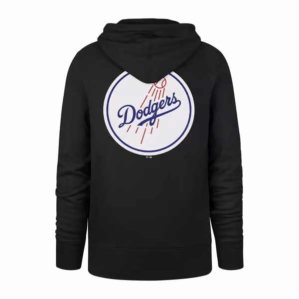 Los Angeles Dodgers Logo Backer '47 Burnside MLB Hoodie Black view 2