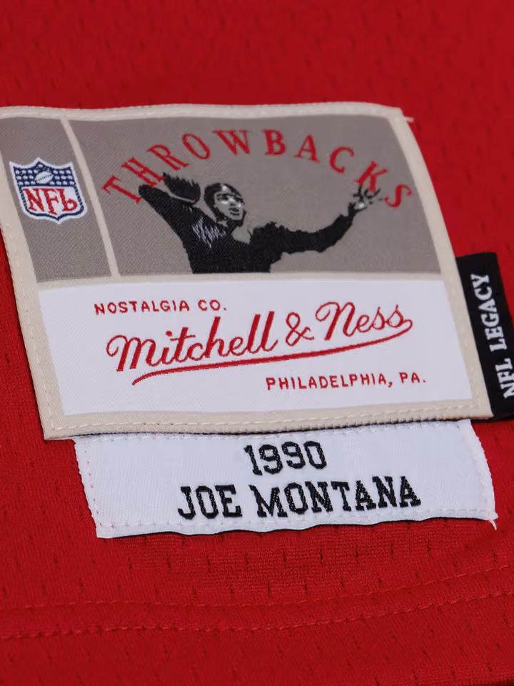 Joe Montana #16 San Francisco 49ers 1990 Legacy Throwback NFL Jersey Red view 3
