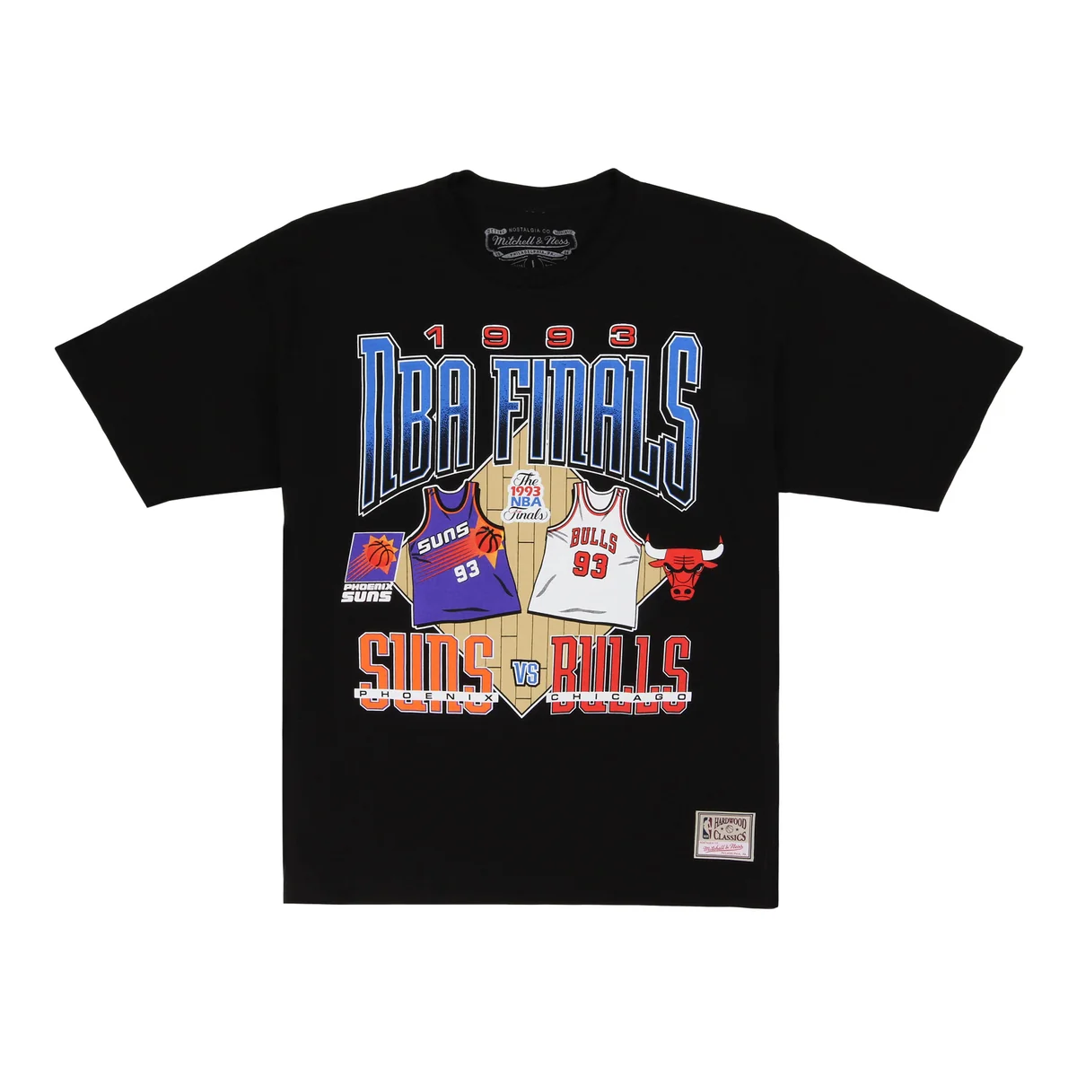 Chicago Bulls vs Phoenix Suns 1993 NBA Historic Finals Mitchell & Ness T-Shirt front view