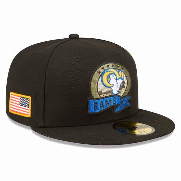 Los Angeles Rams 2022 NFL On-Field Salute to Service New Era 59FIFTY Fitted Cap product photo