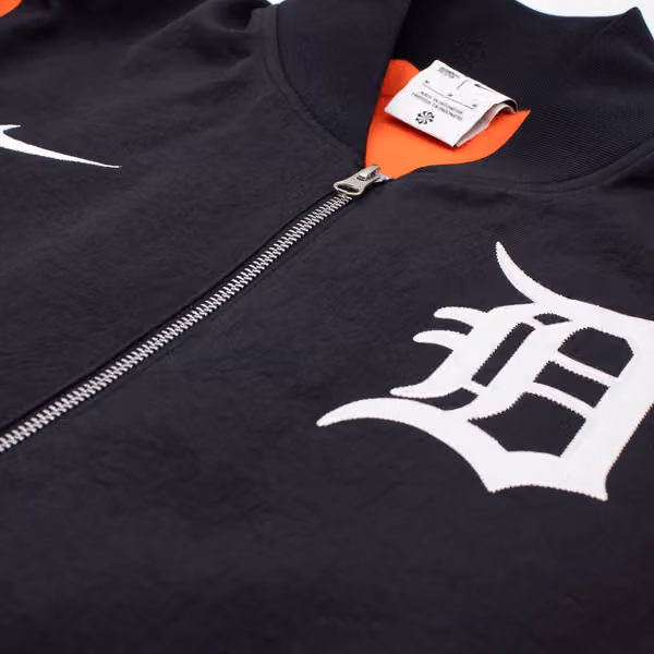 Detroit Tigers 2026 MLB Authentic Dugout Bomber Jacket Navy view 4
