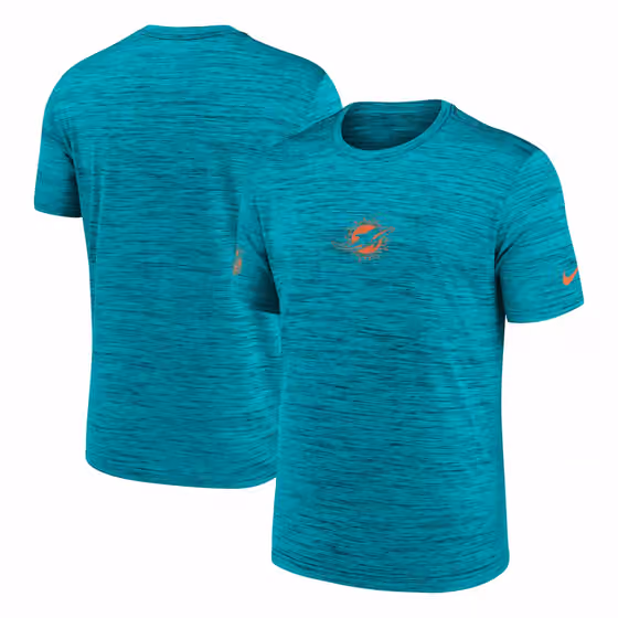 Miami Dolphins 2025 NFL Sideline Nike Velocity Performance T-Shirt Aqua view 1