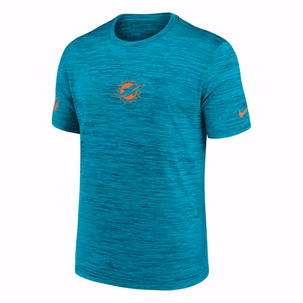 Miami Dolphins 2025 NFL Sideline Nike Velocity Performance T-Shirt Aqua view 2