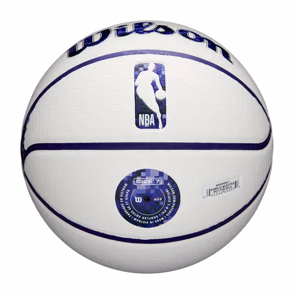 Los Angeles Lakers Pixel NBA Basketball White (Size 7) view 6