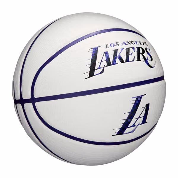 Los Angeles Lakers Pixel NBA Basketball White (Size 7) view 4