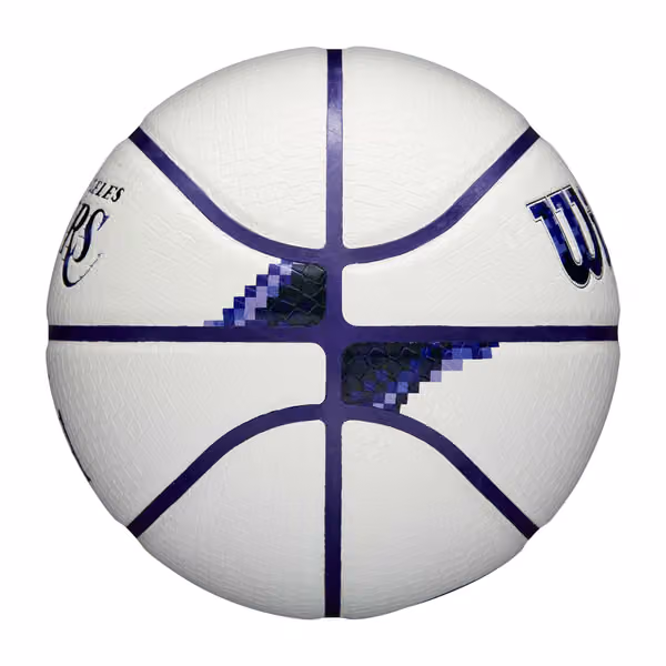 Los Angeles Lakers Pixel NBA Basketball White (Size 7) view 3