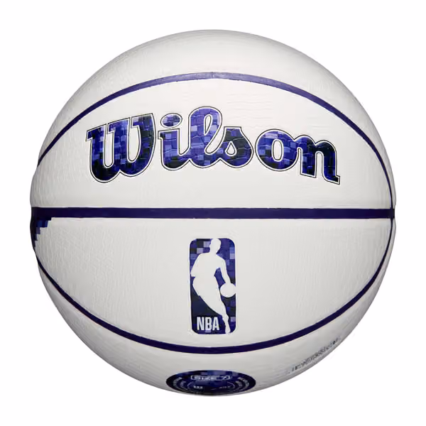 Los Angeles Lakers Pixel NBA Basketball White (Size 7) view 2