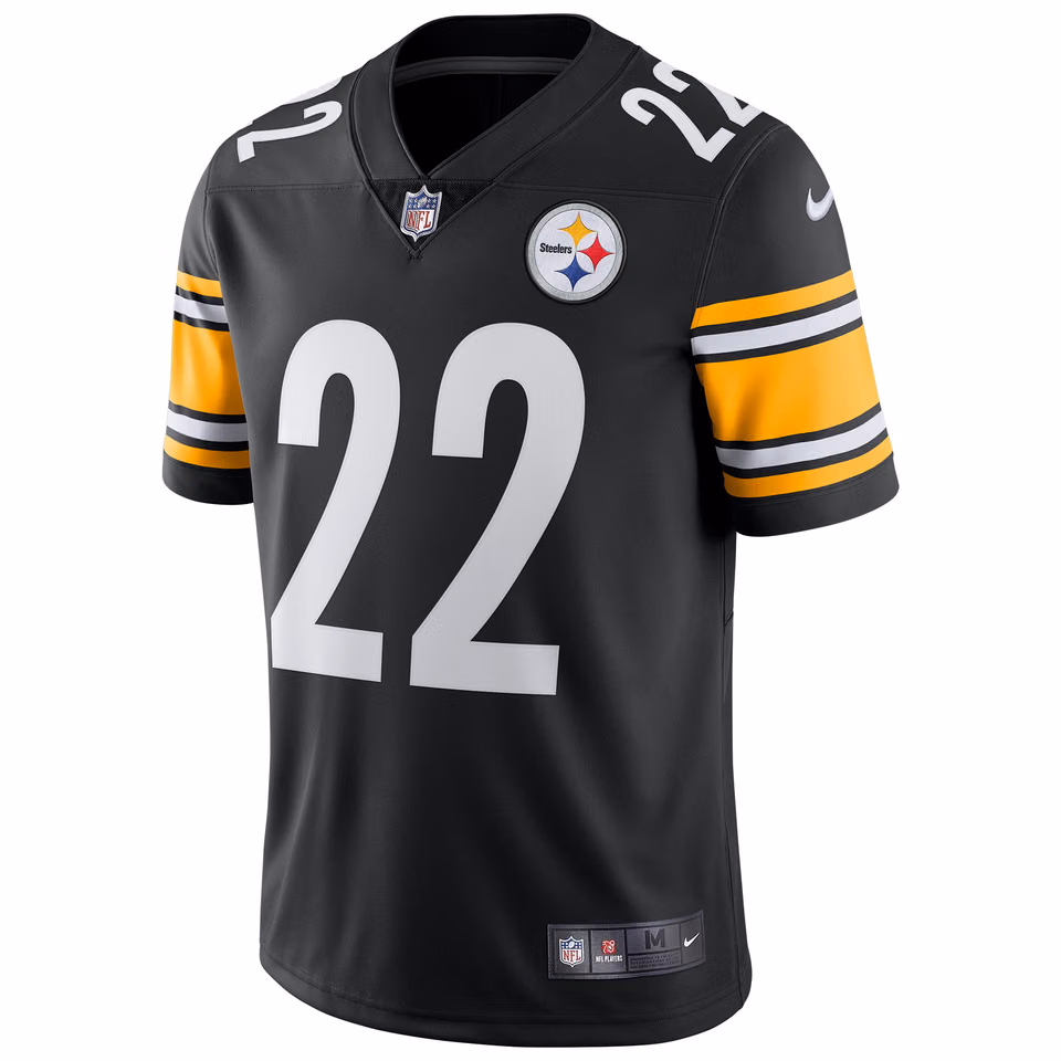 Najee Harris #22 Pittsburgh Steelers Nike Vapor Limited NFL Jersey Black view 2