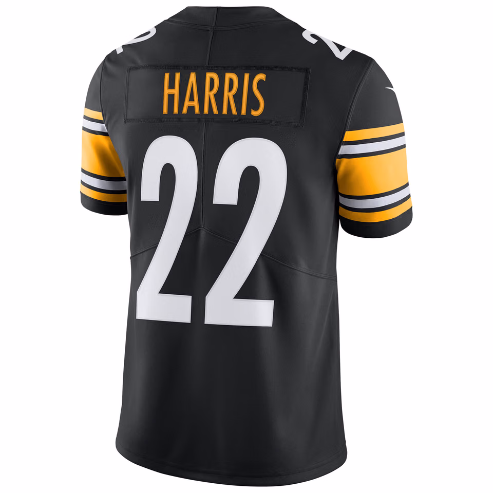 Najee Harris #22 Pittsburgh Steelers Nike Vapor Limited NFL Jersey Black view 3