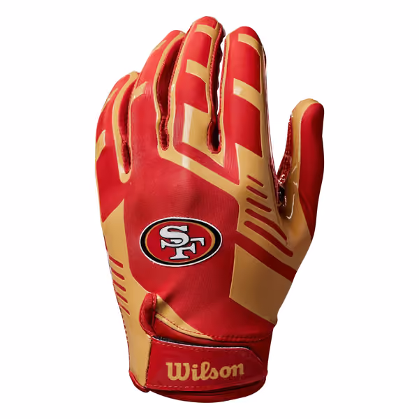 San Francisco 49ers Wilson Stretch-Fit NFL Receivers Gloves view 2