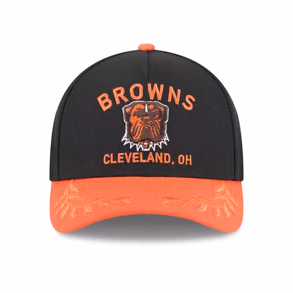Cleveland Browns 2025 NFL Draft 9FORTY M-Crown A-Frame Snapback Cap Black view 3