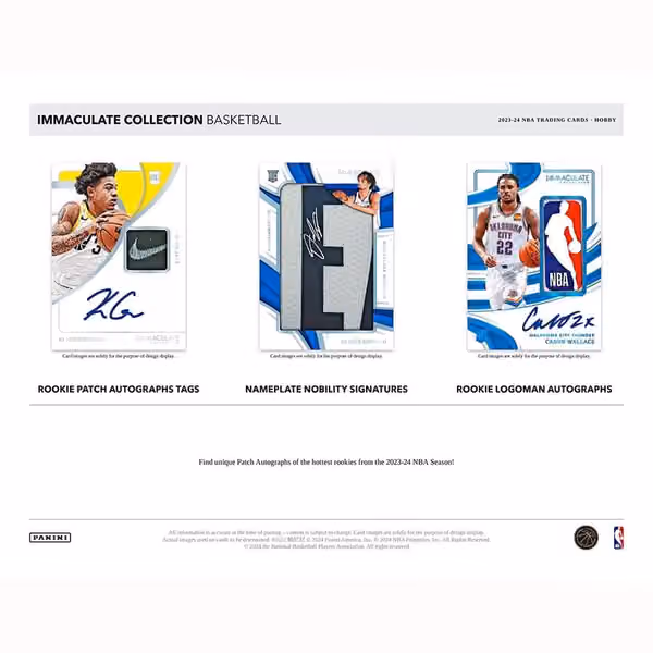 2023/24 Panini Immaculate Basketball NBA Hobby Box view 2